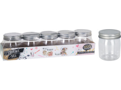 Opbergpotjes set van 5 met sch