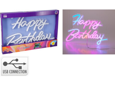 Neon happy birthday 42x28cm rg