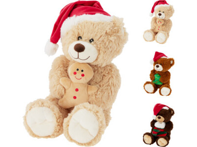 Kerstbeer 45cm pluche 3ass