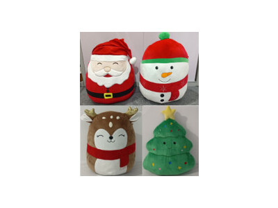 Kussen kerst pluche 45cm 4ass