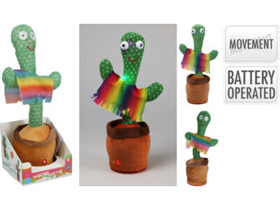 Cactus 32cm met muziek en bewe