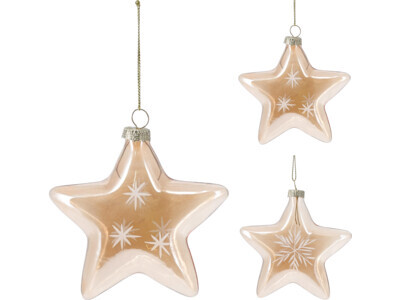 Ster hang deco 9x3x8cm 2ass