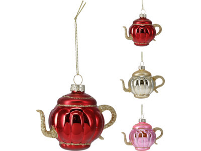 Theepot hang deco 9x5x7cm 3ass