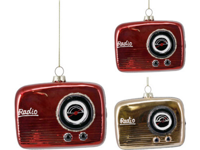 Radio hang deco 10x4x8cm 2ass