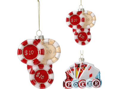 Poker spel hang 10x2x8cm 2ass