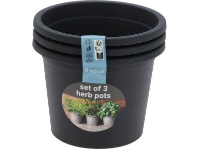Bloempot rond 15cm set 3