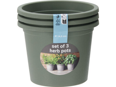 Bloempot rond dia 15cm,set van