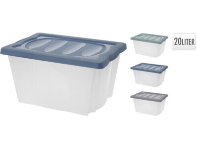 Stapelbox m deksel 20l 3ass