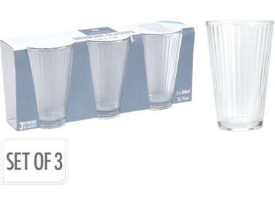 Drinking glass set 300ml 3ass