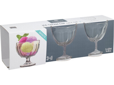 Ijscoupe glas set 3dlg 425ml