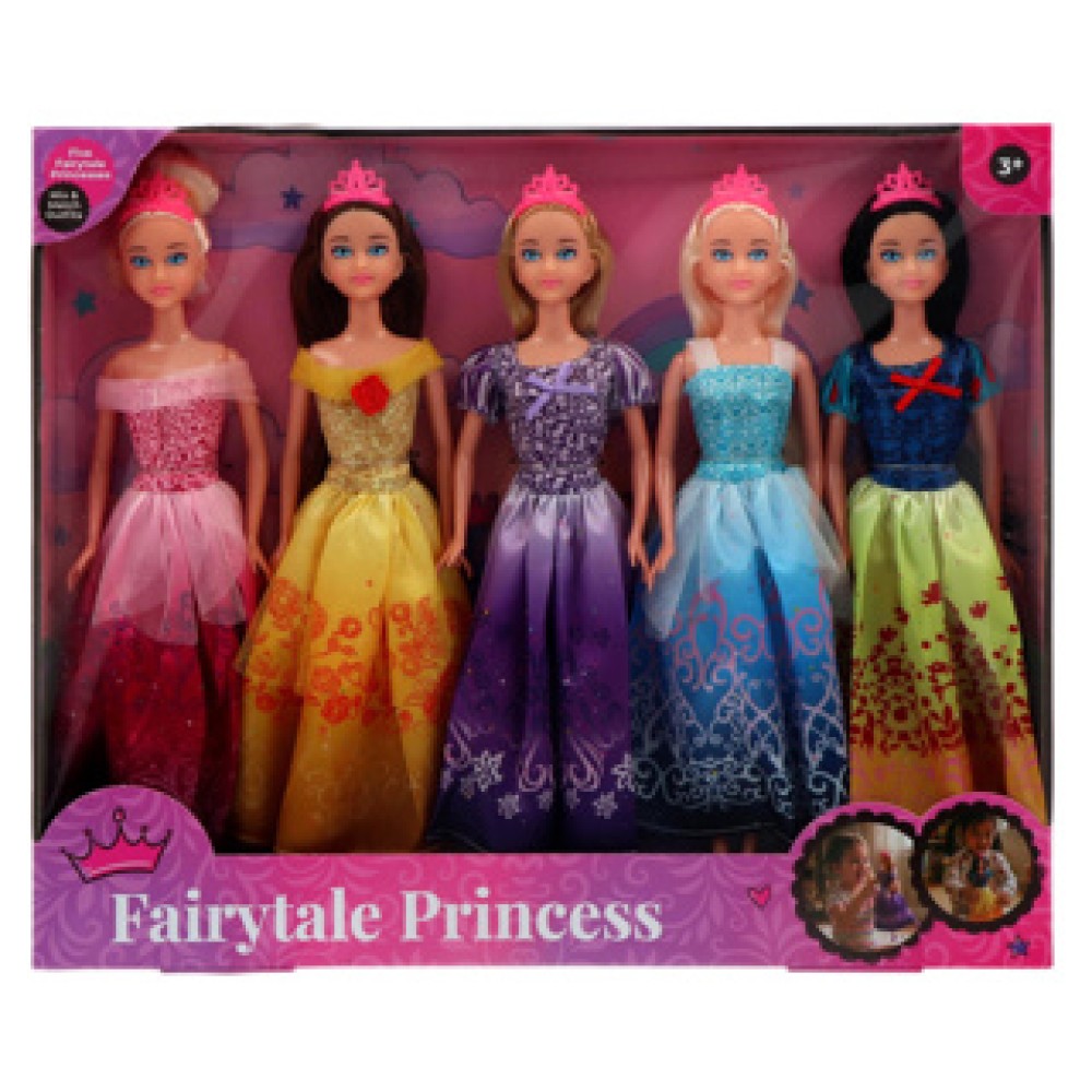 Tienerpoppen princess mega set 5 poppen