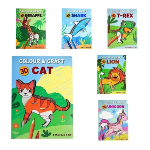 Color And Create Your Own 3D Animal 6 Assorti (range of random version))