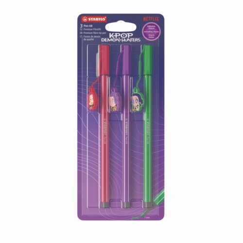 STABILO Pen 68 K-pop Demon Hunters met charm  3 stuks