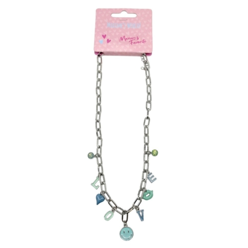 Maxime's Favorite Ketting Smiley Bedels Blauw Zilver